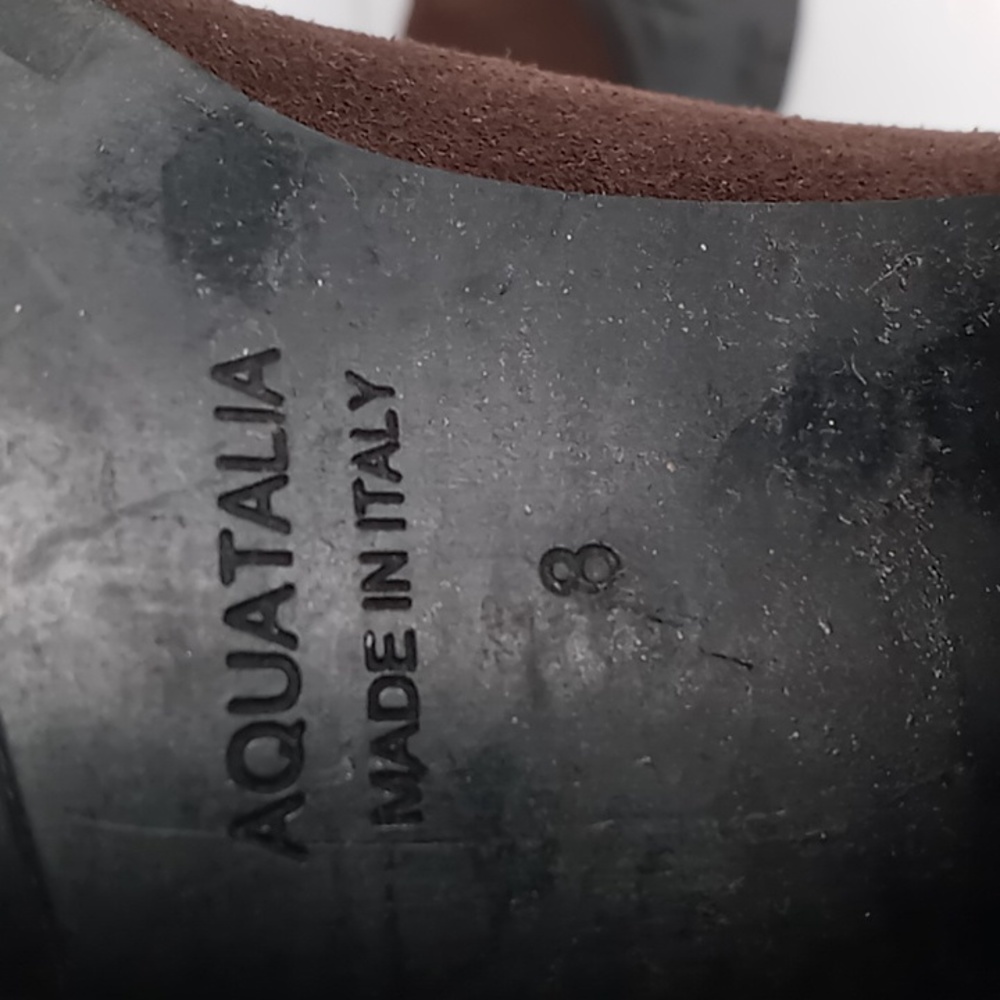 Aquatalia - Eileen -Italian made Brown Suede Ankle Boots.  Size 8. - 3" heel - Picture 12 of 14